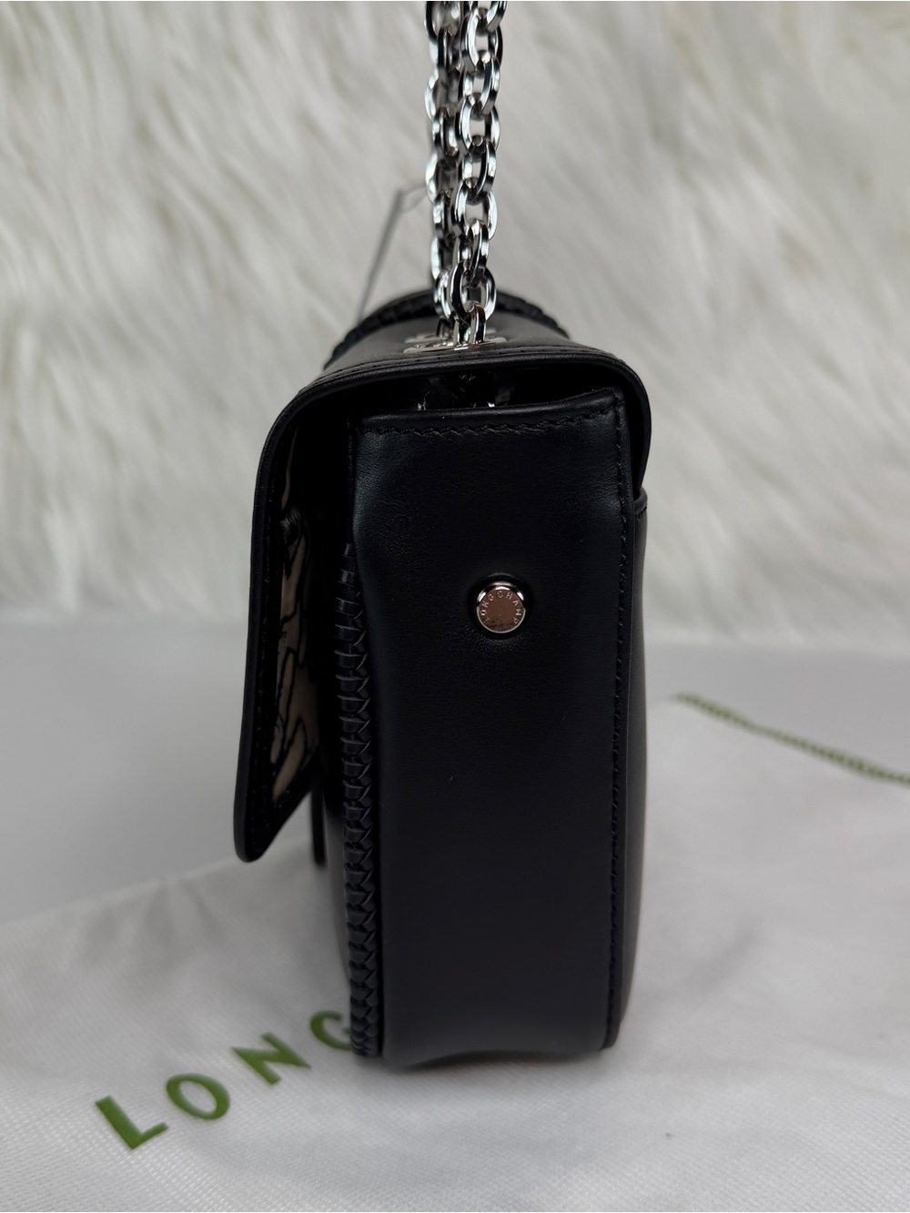 Longchamp Amazone Small Leather Crossbody Bag - Black - Picture 4 of 10